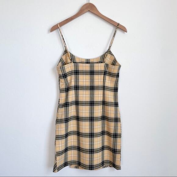 Forever 21 Yellow Plaid Spaghetti Strap 90s Clueless Mini Dress - Picture 5 of 7